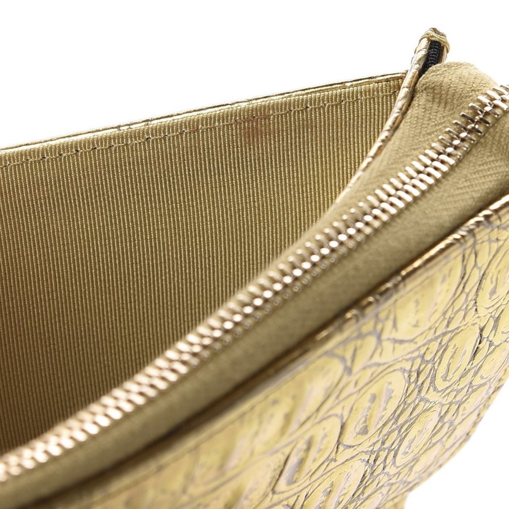 ❌SOLD❌CHANEL Crocodile Wallet On Chain Gold - Picture 9 of 9